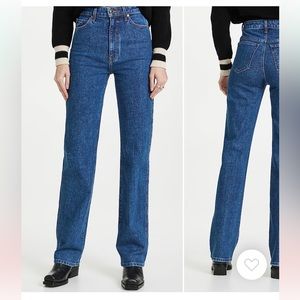 Khaite Danielle Straight Leg High Rise Jeans